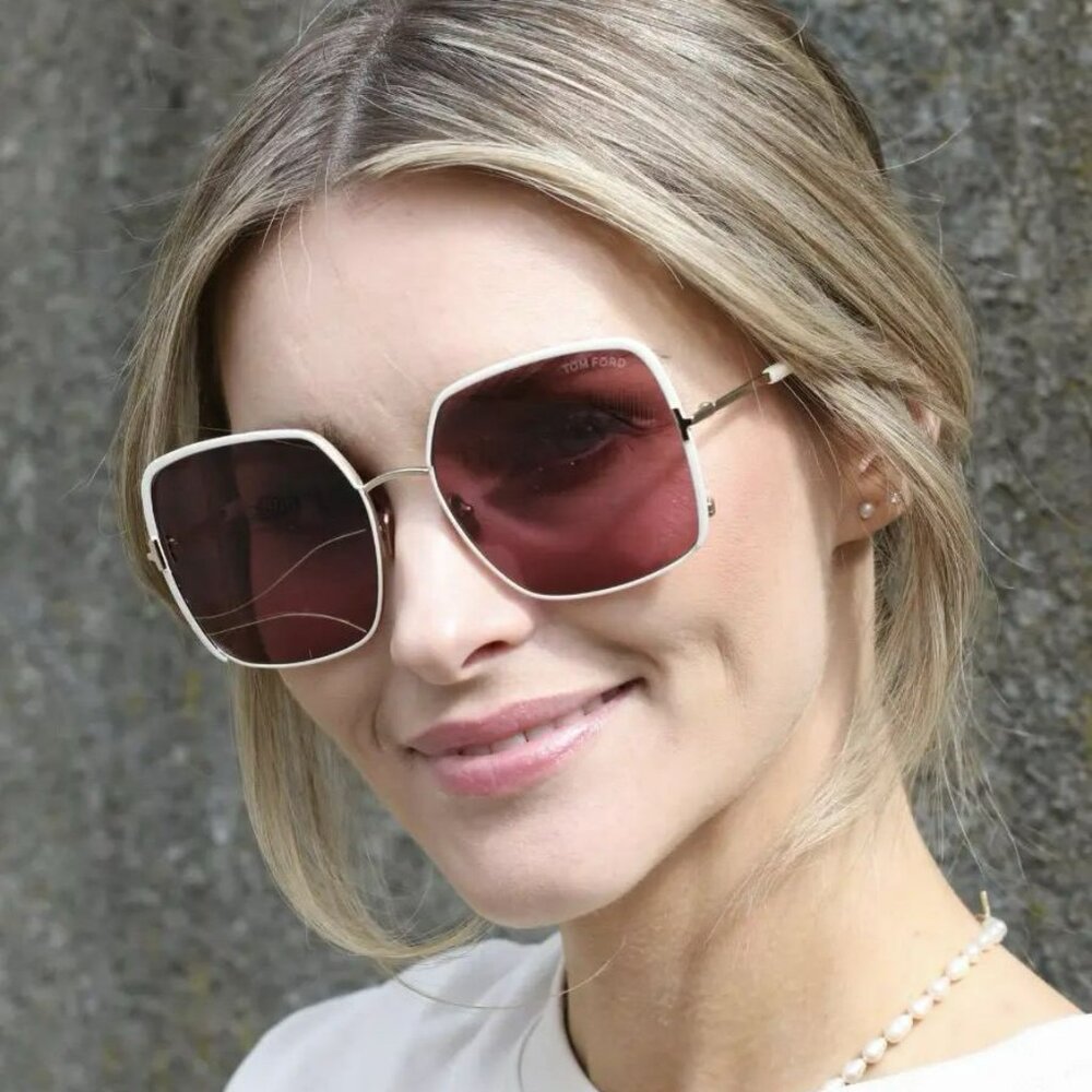 Tom Ford Women BRAND NEW Sunglasses RAPHAELA Rose Gold Violet Square FT1006 32Y - Picture 1 of 10